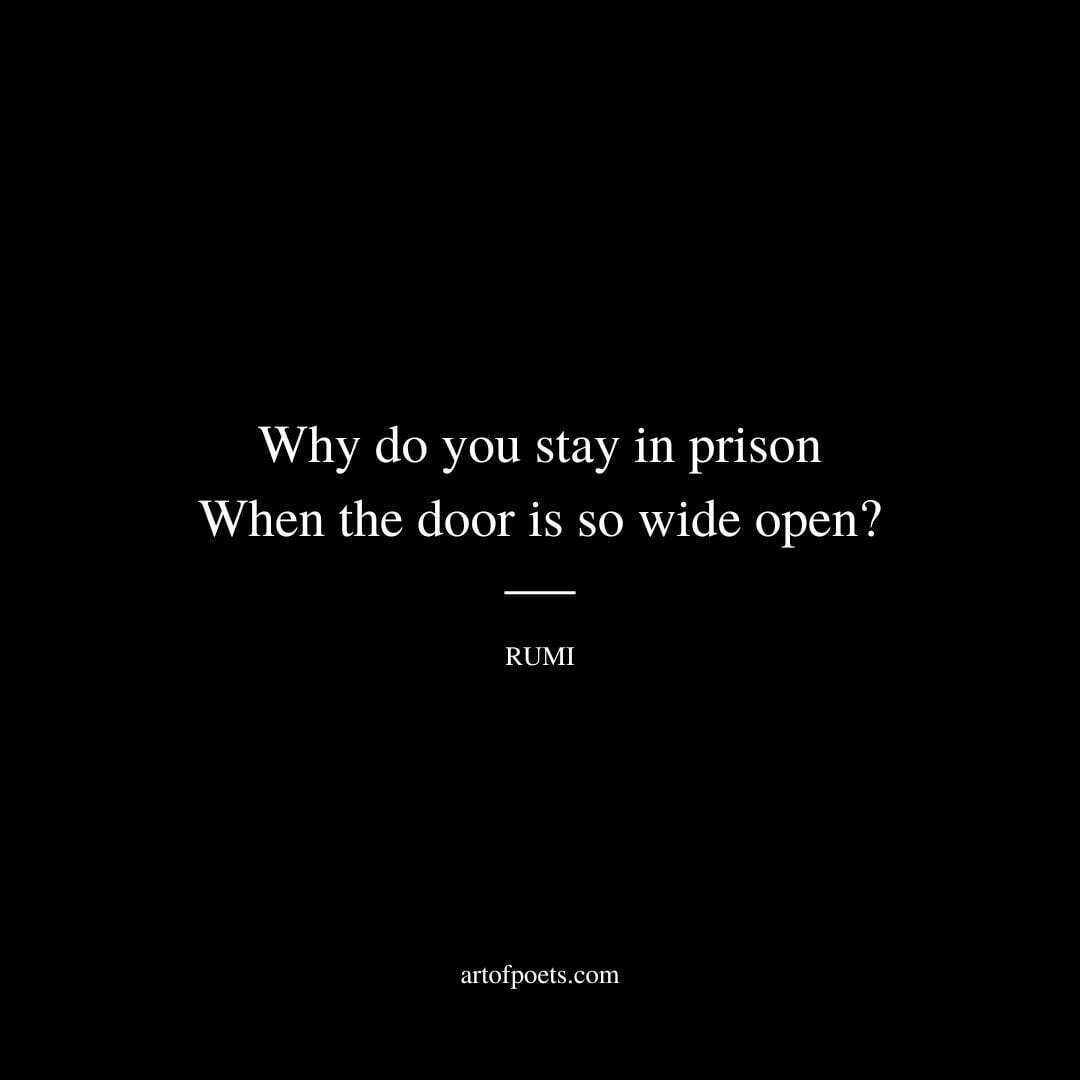 Why do you stay in prison When the door is so wide open? - Rumi