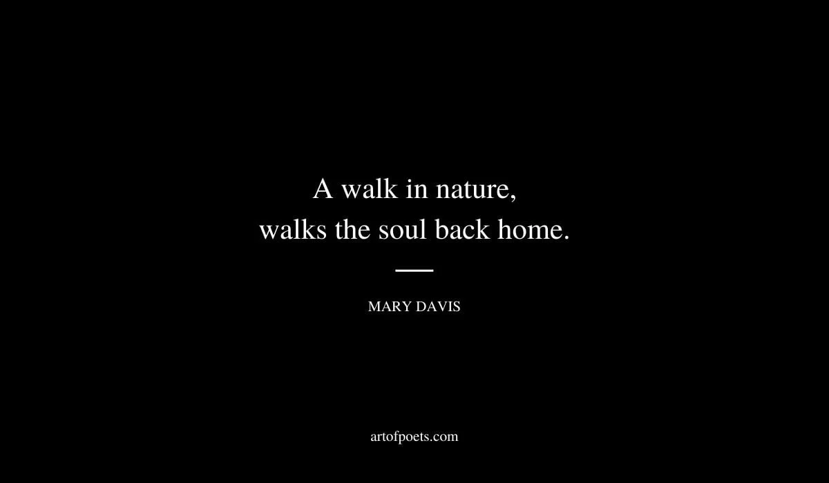 A walk in nature walks the soul back home. Mary Davis 2