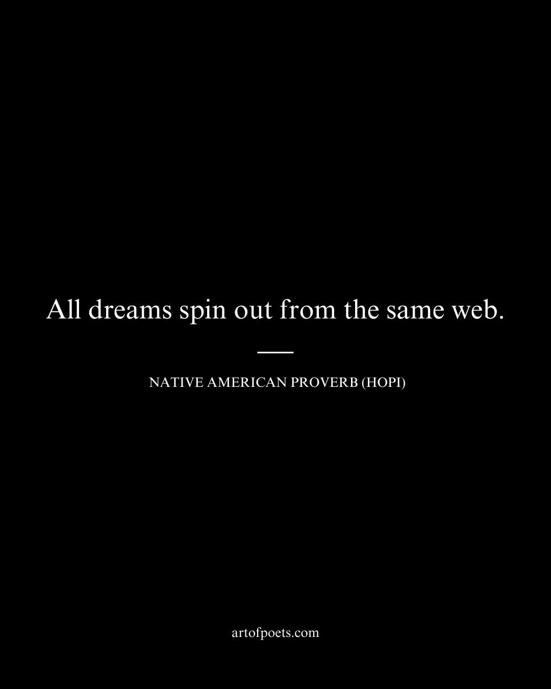 All dreams spin out from the same web