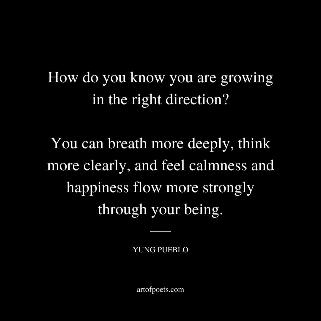 How do you know you are growing in the right direction You can breath more deeply – Yung Pueblo
