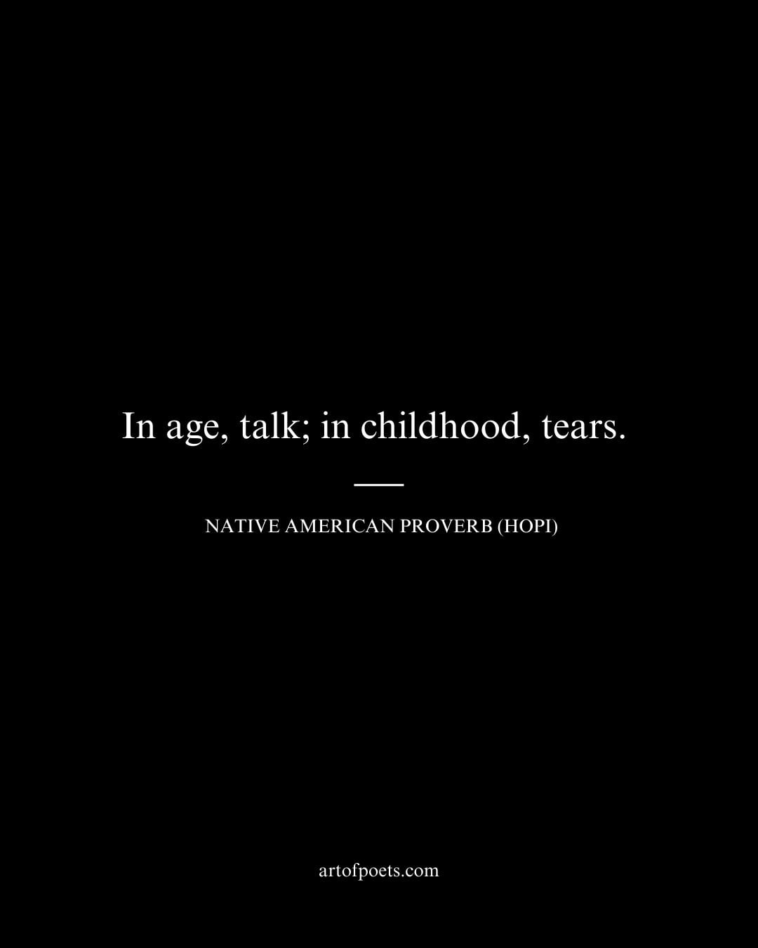 In age talk in childhood tears