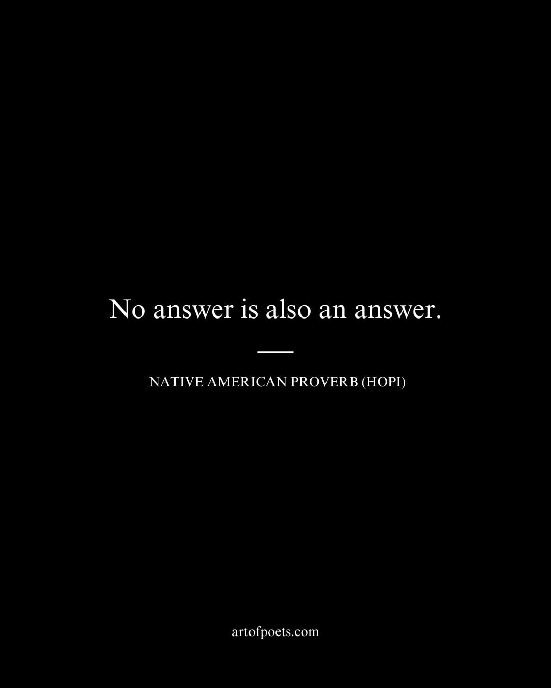 No answer is also an answer