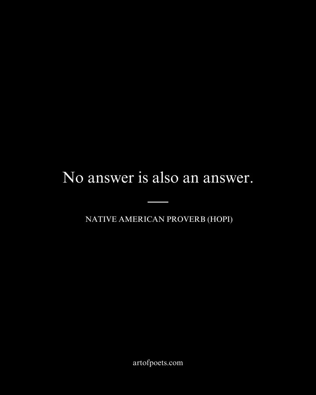 No answer is also an answer