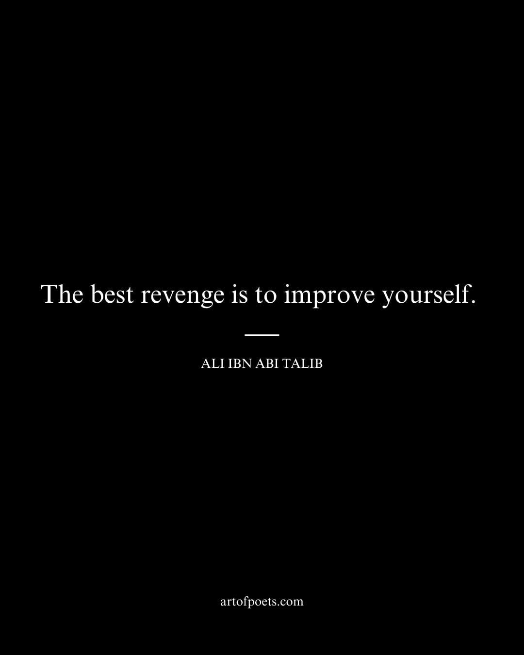 The best revenge is to improve yourself