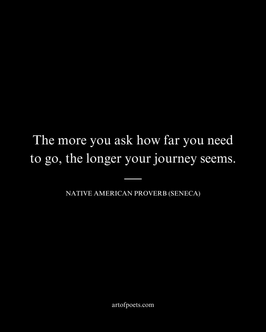The more you ask how far you need to go the longer your journey seems