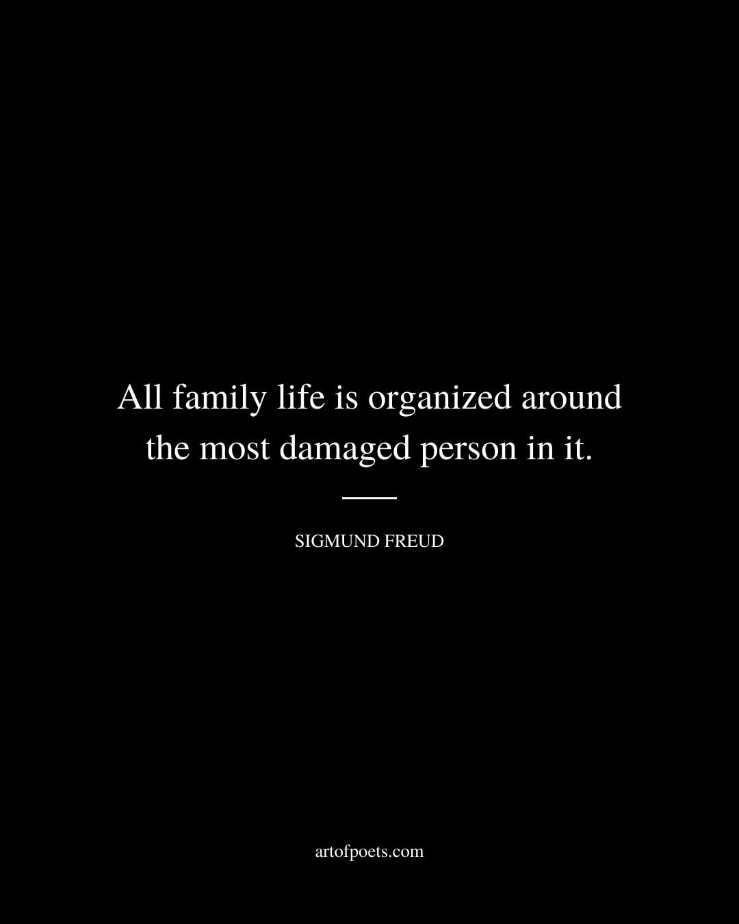 All family life is organized around the most damaged person in it