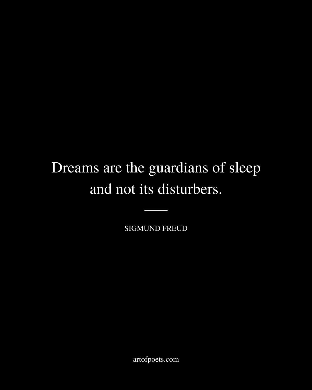 Dreams are the guardians of sleep and not its disturbers