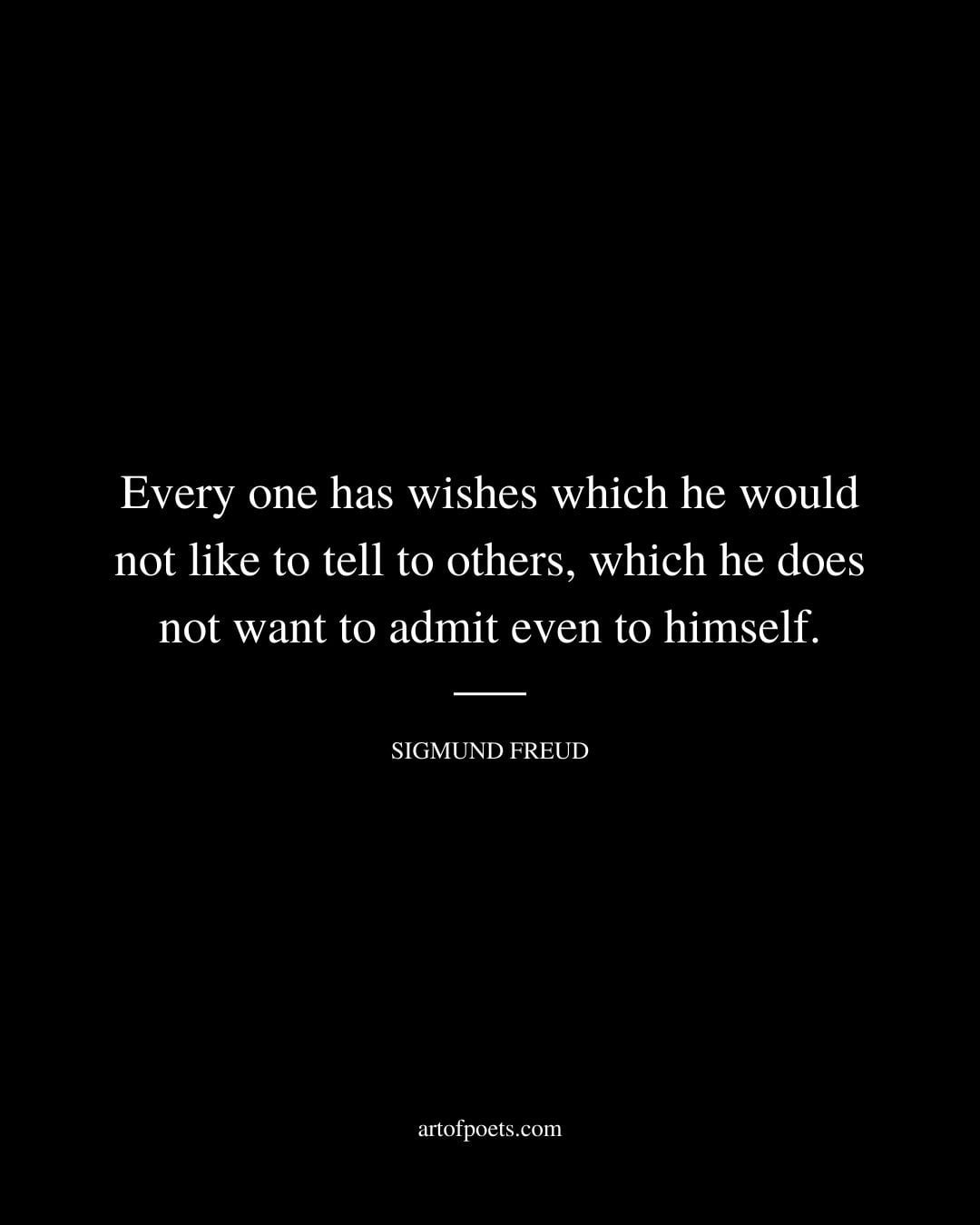 Every one has wishes which he would not like to tell to others which he does not want to admit even to himself