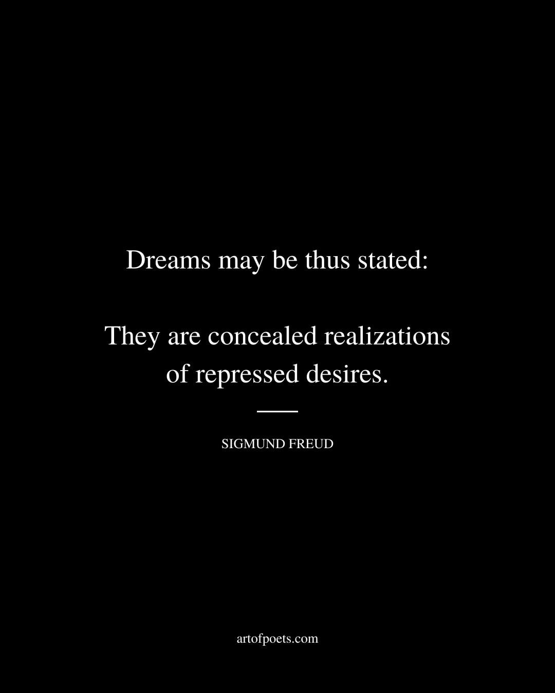 dreams may be thus stated They are concealed realizations of repressed desires