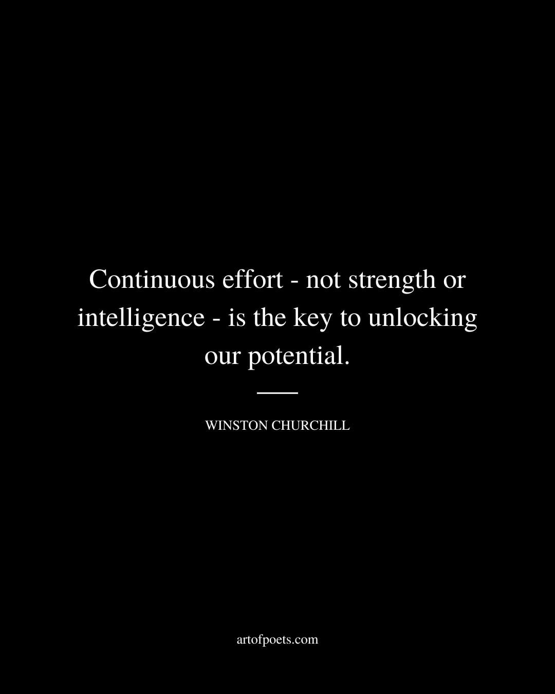 Continuous effort not strength or intelligence is the key to unlocking our potential
