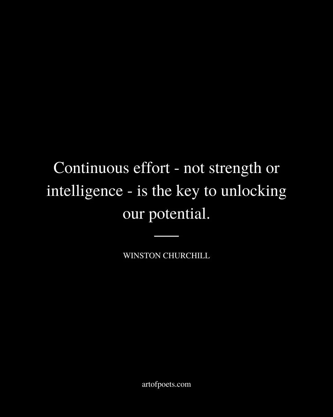 Continuous effort not strength or intelligence is the key to unlocking our potential