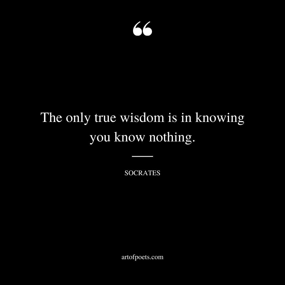 The only true wisdom is in knowing you know nothing. Socrates