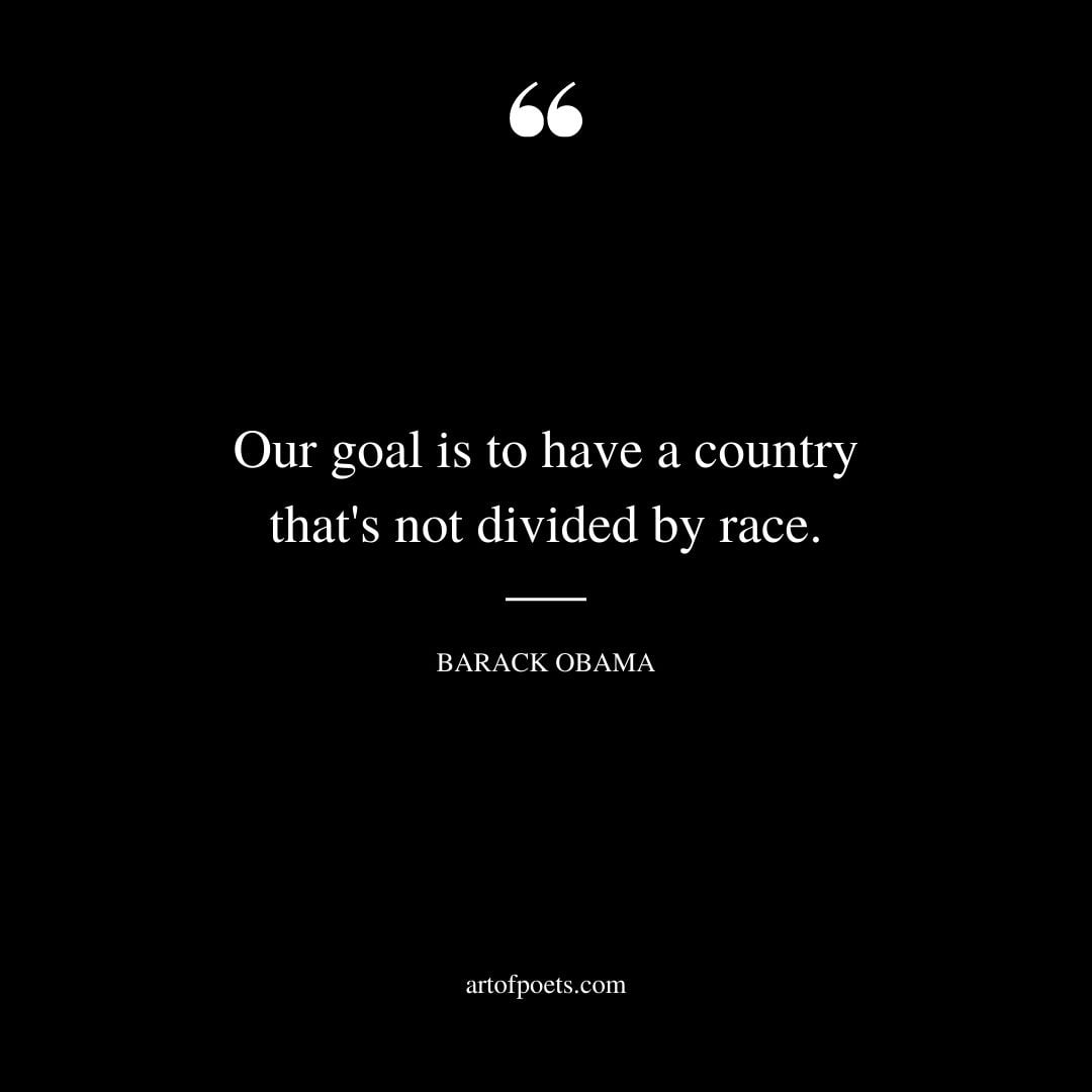 Our goal is to have a country thats not divided by race