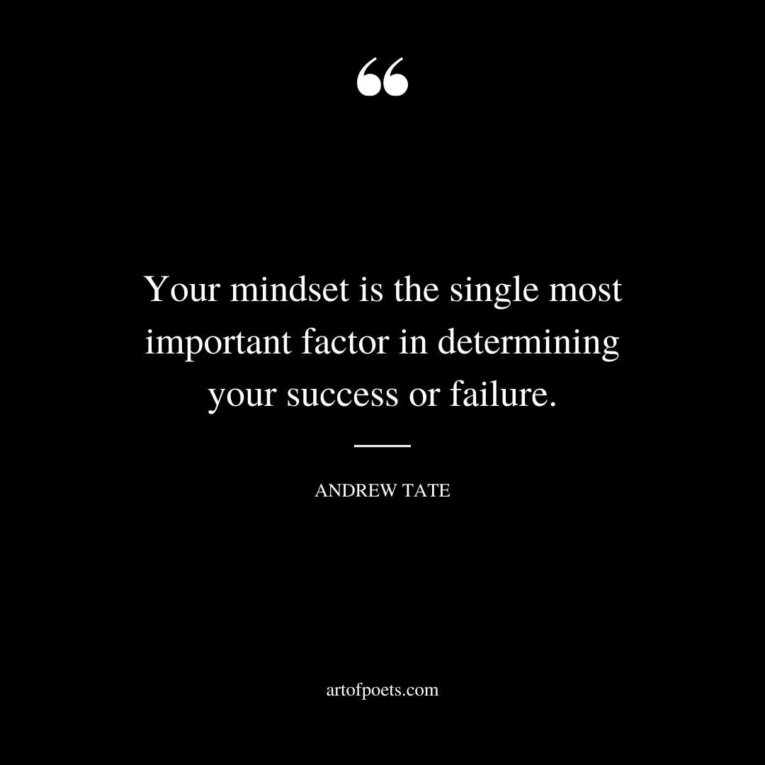 Your mindset is the single most important factor in determining your success or failure