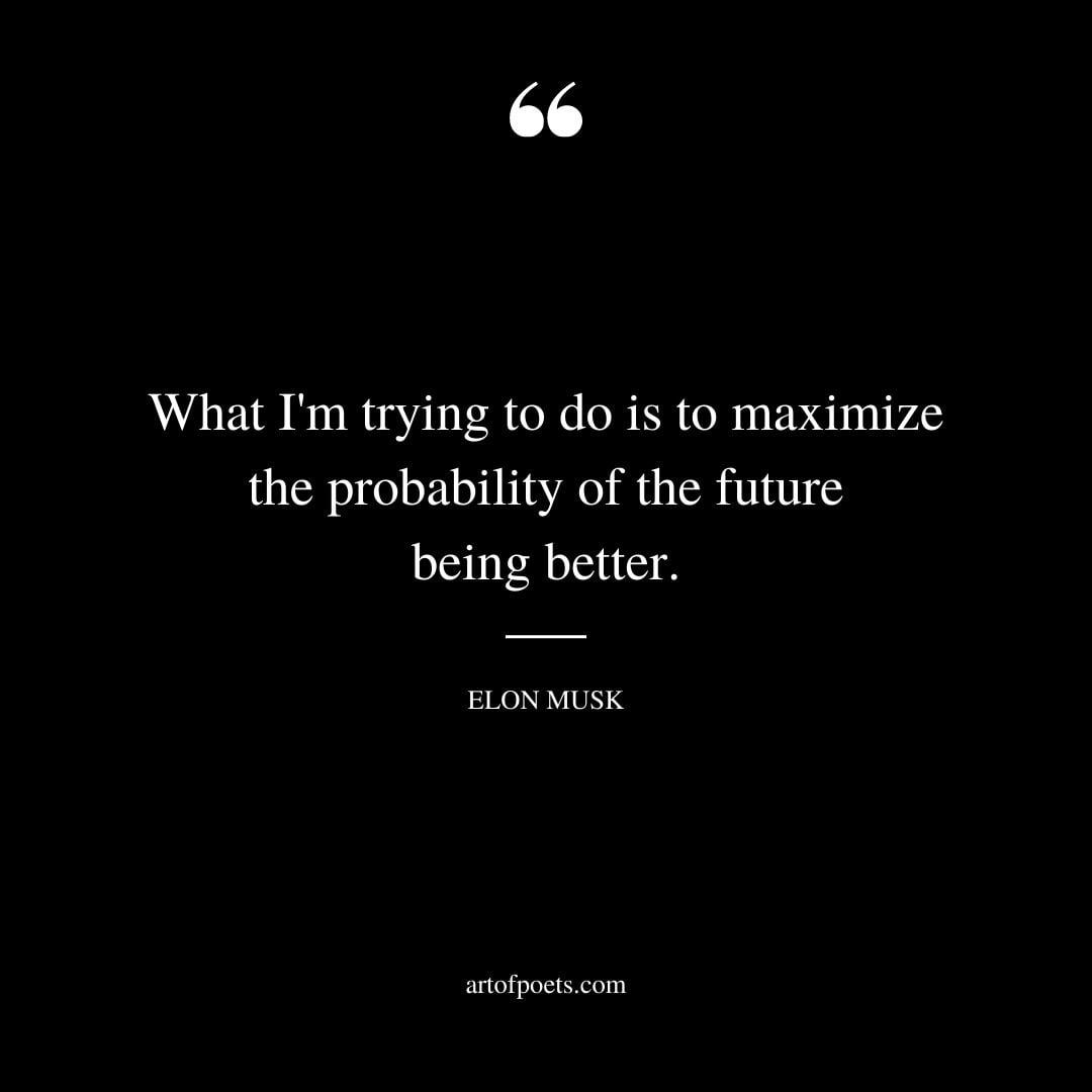 What Im trying to do is to maximize the probability of the future being better