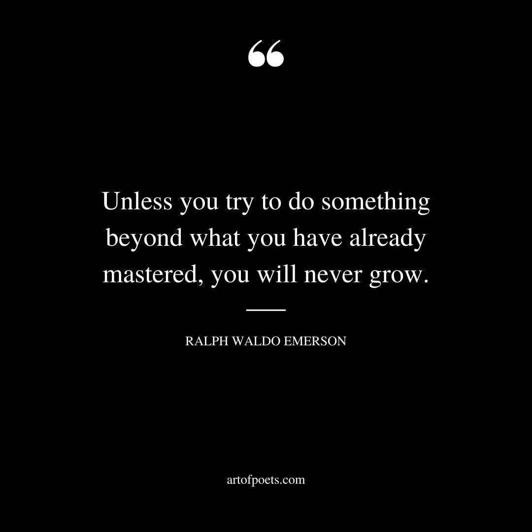 Unless you try to do something beyond what you have already mastered you will never grow