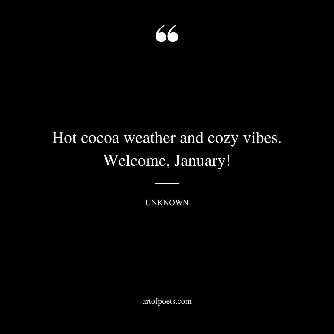 Hot cocoa weather and cozy vibes. Welcome January