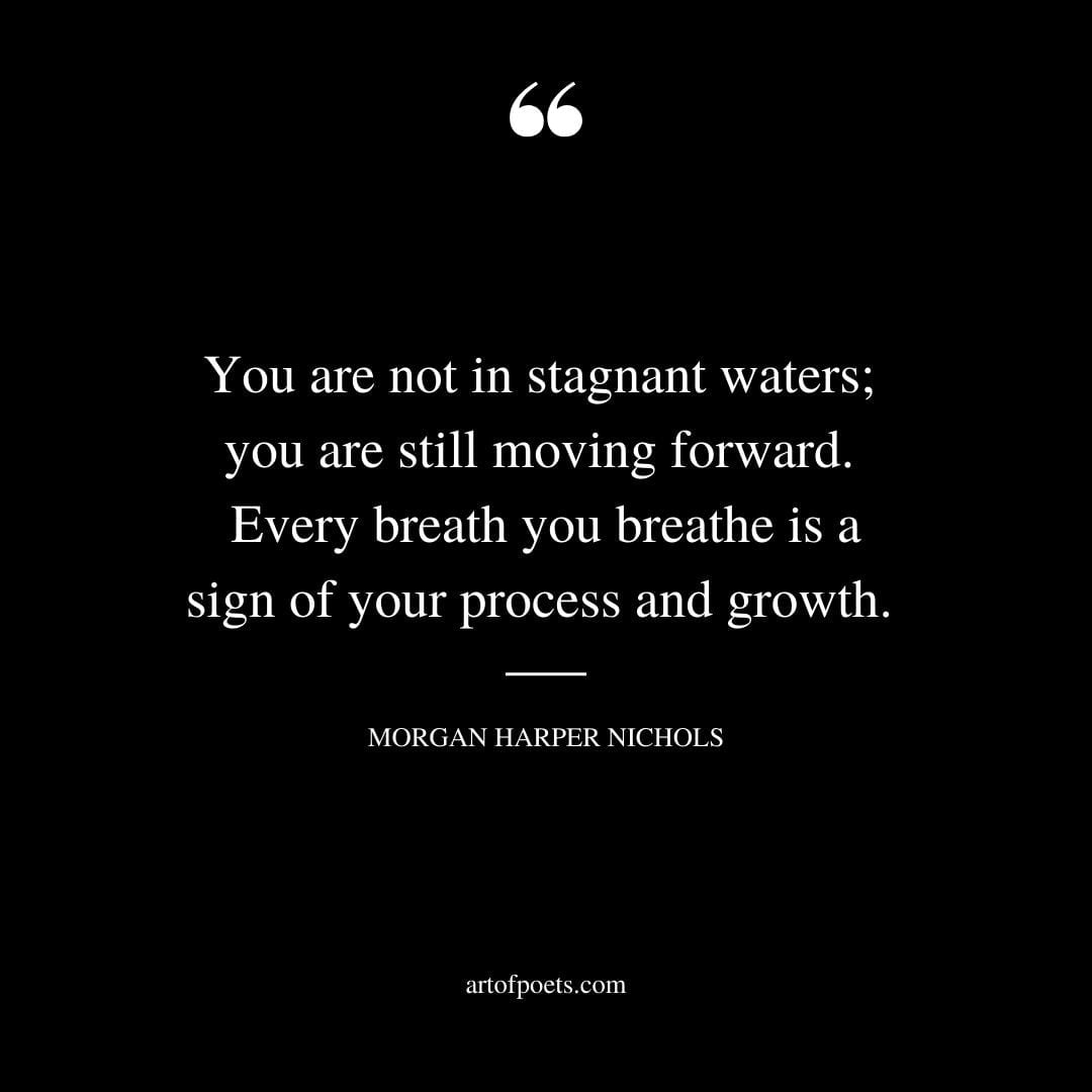 You are not in stagnant waters you are still moving forward. Every breath you breathe is a sign of your process and growth