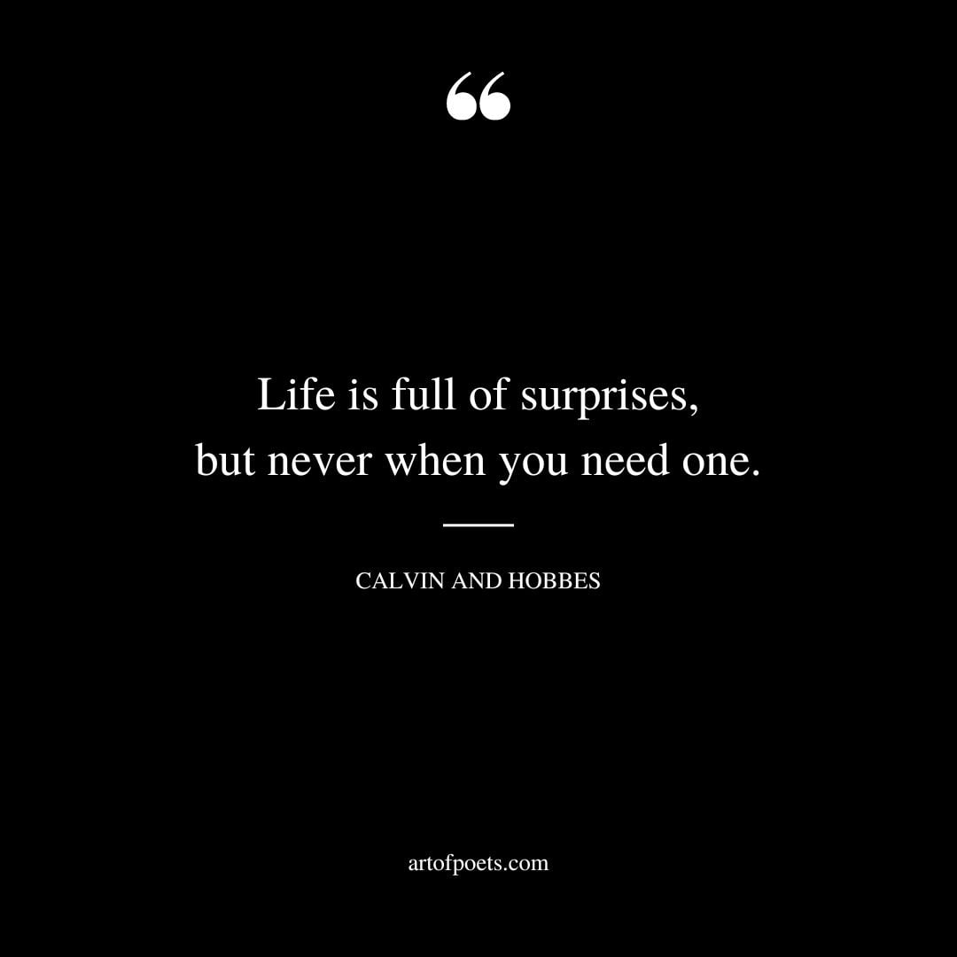 Life is full of surprises but never when you need one