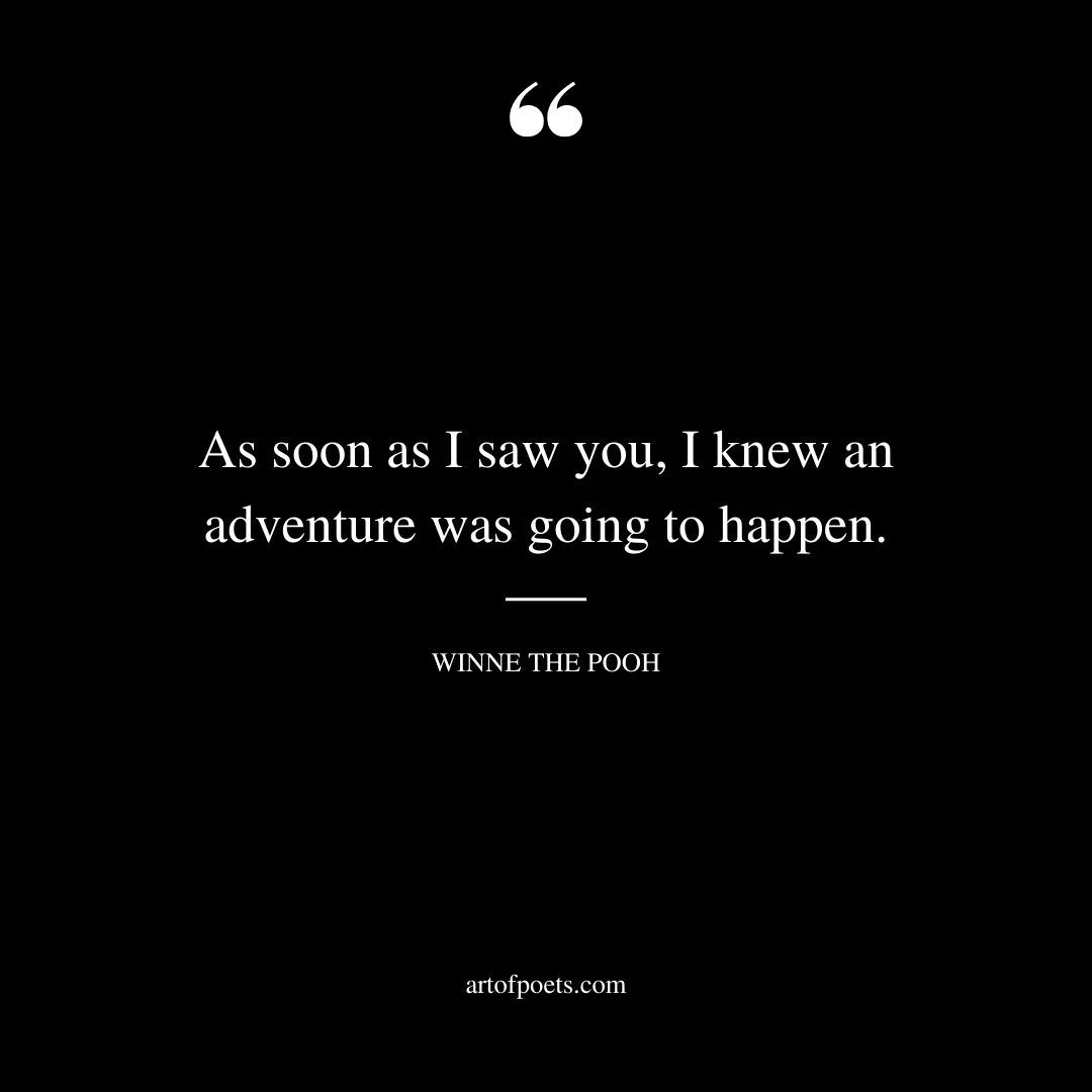 As soon as I saw you I knew an adventure was going to happen