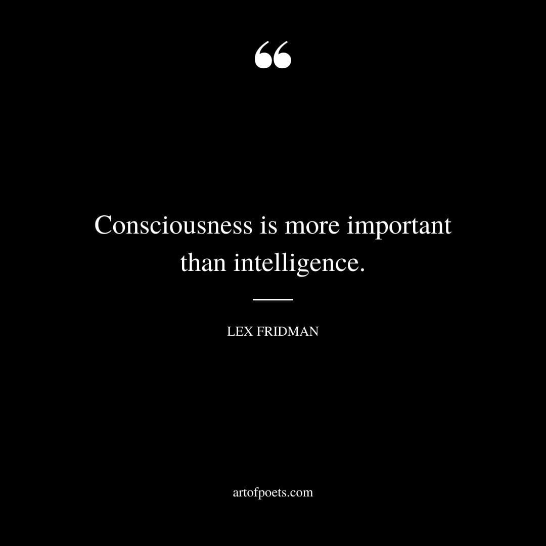 Consciousness is more important than intelligence
