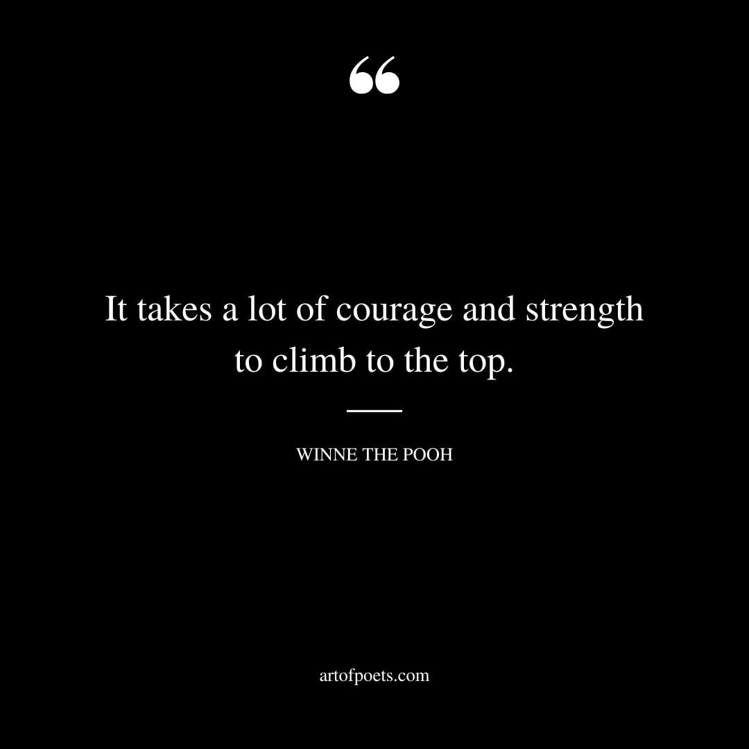 It takes a lot of courage and strength to climb to the top