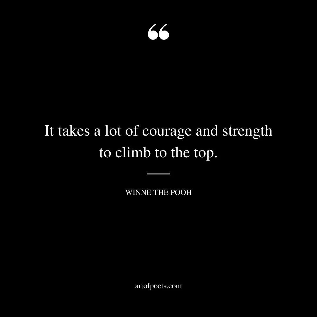 It takes a lot of courage and strength to climb to the top