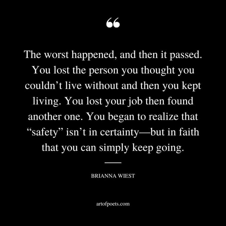 The worst happened and then it passed.