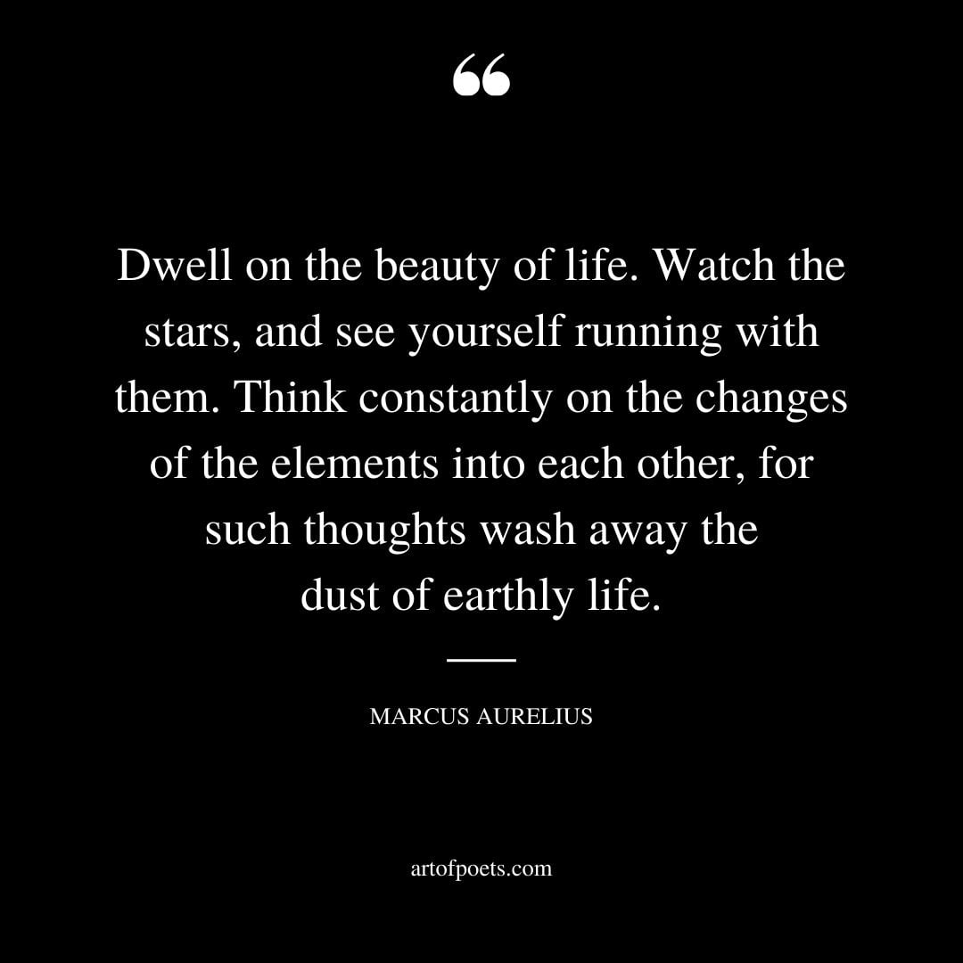 Dwell on the beauty of life. Watch the stars and see yourself running with them