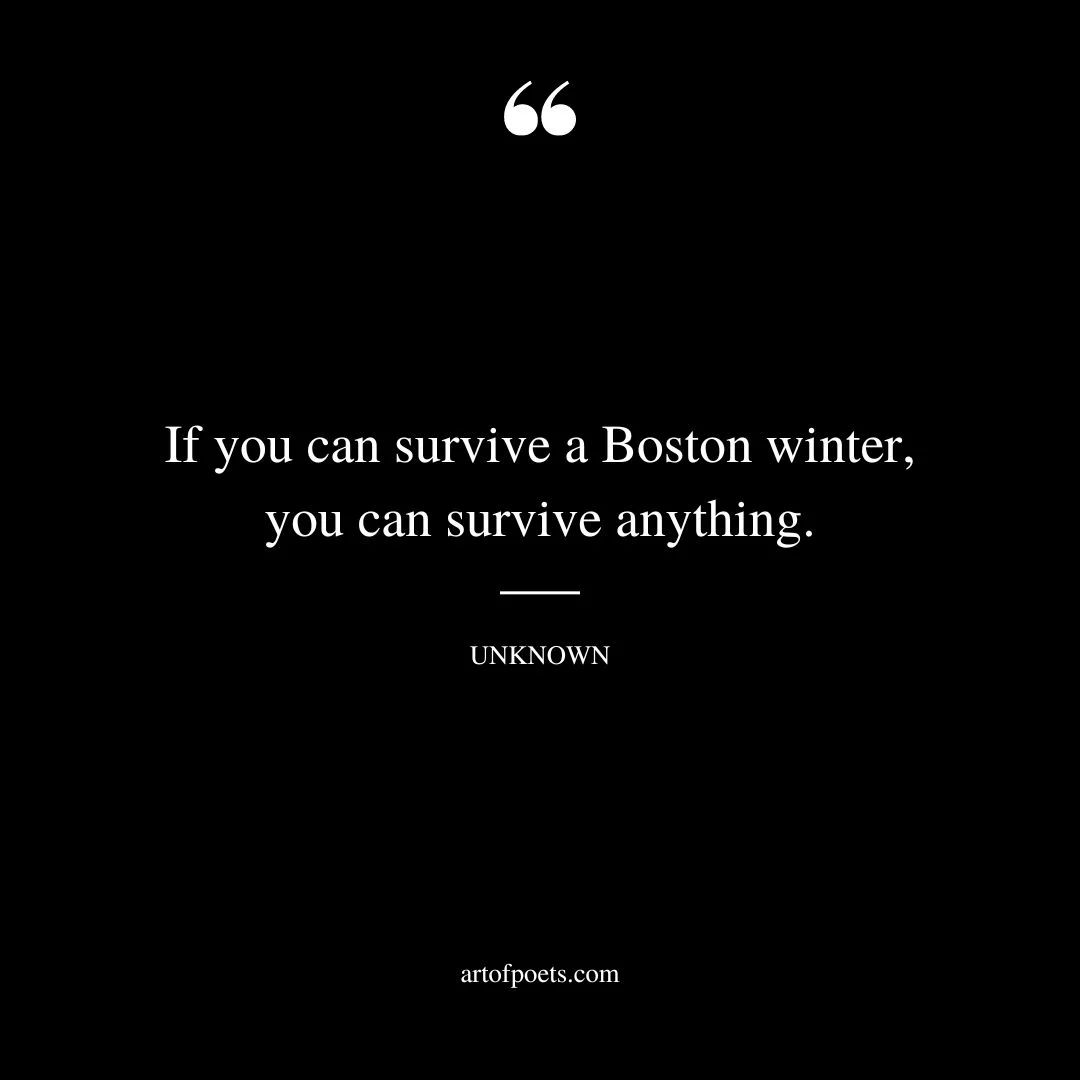 If you can survive a Boston winter you can survive anything
