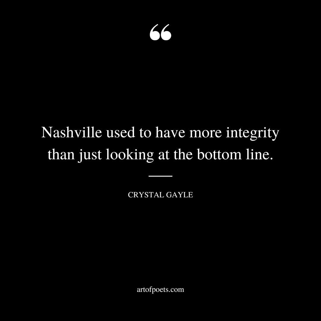 Nashville used to have more integrity than just looking at the bottom line