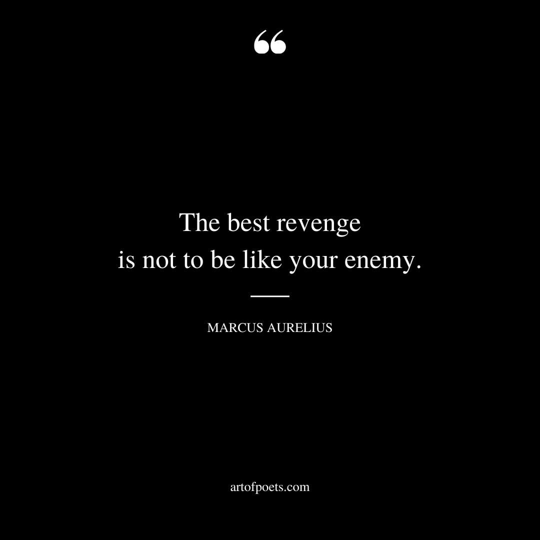The best revenge is not to be like your enemy