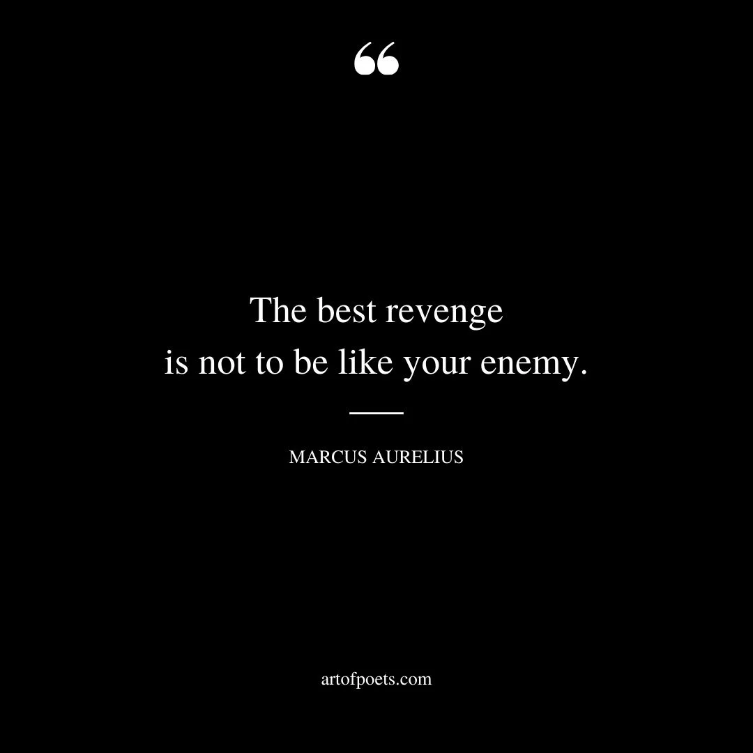 The best revenge is not to be like your enemy