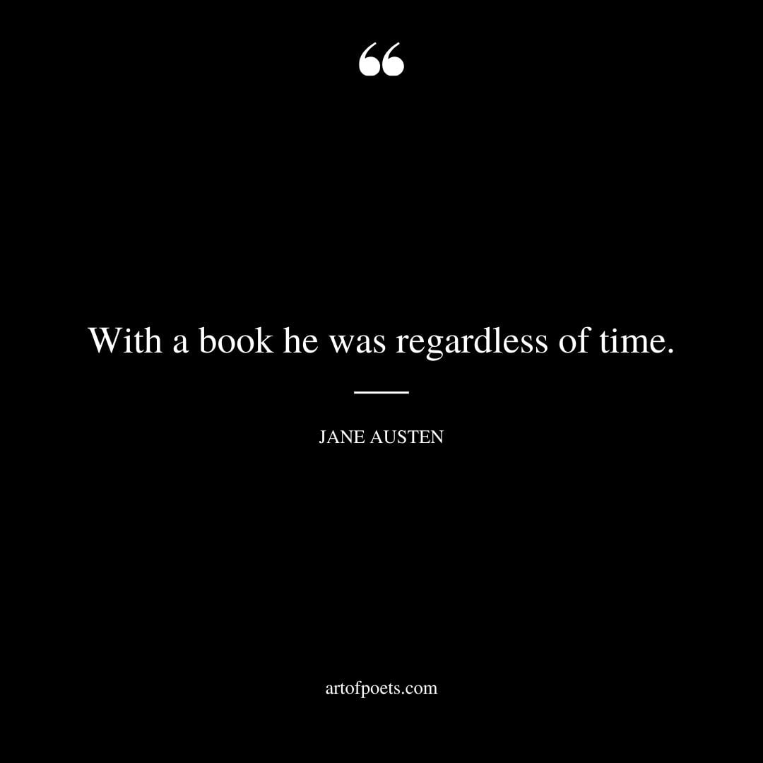 With a book he was regardless of time