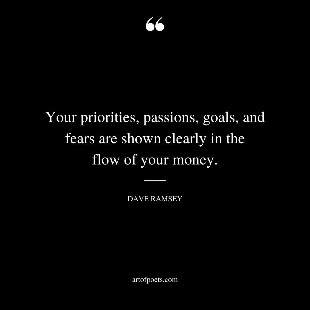 Your priorities passions goals and fears are shown clearly in the flow of your money