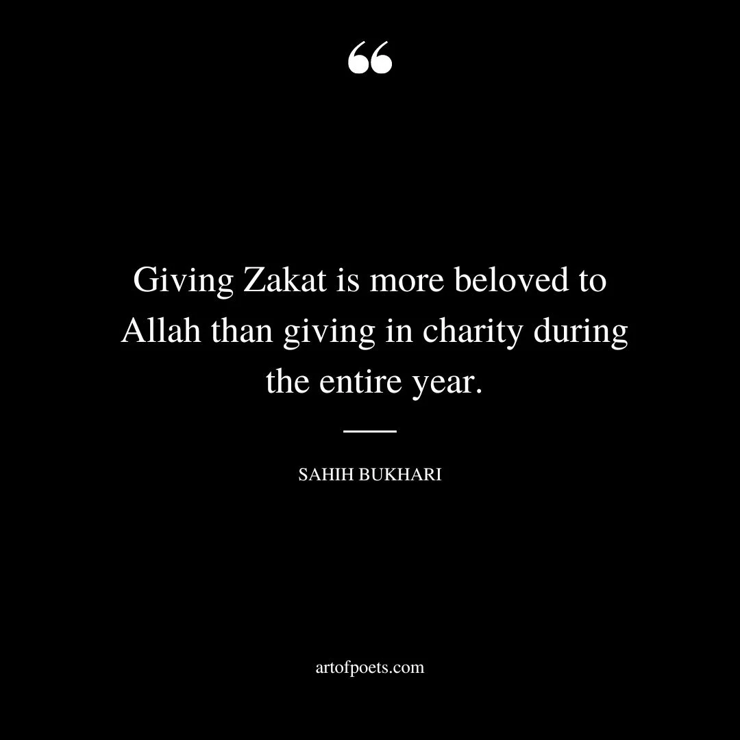 Giving Zakat is more beloved to Allah than giving in charity during the entire year
