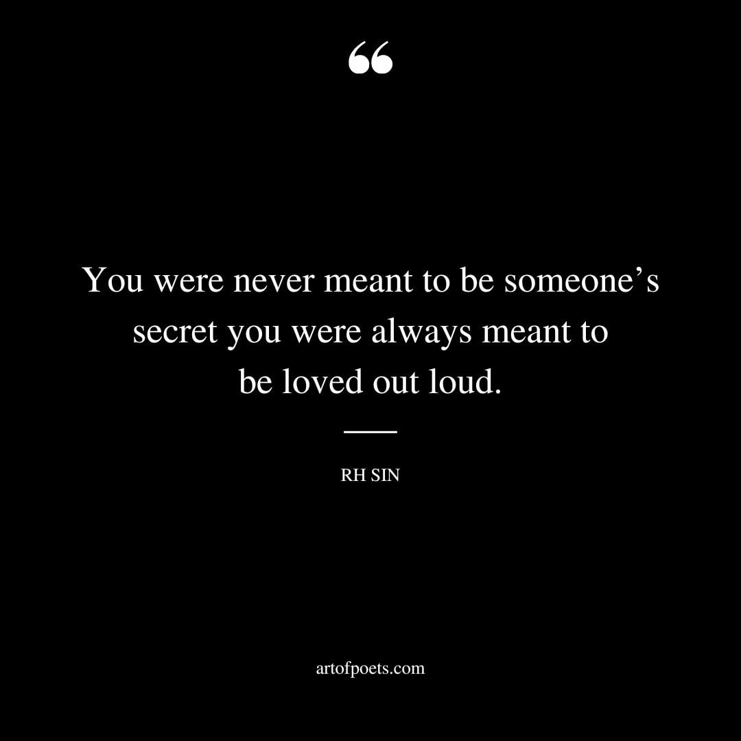 You were never meant to be someones secret you were always meant to be loved out loud