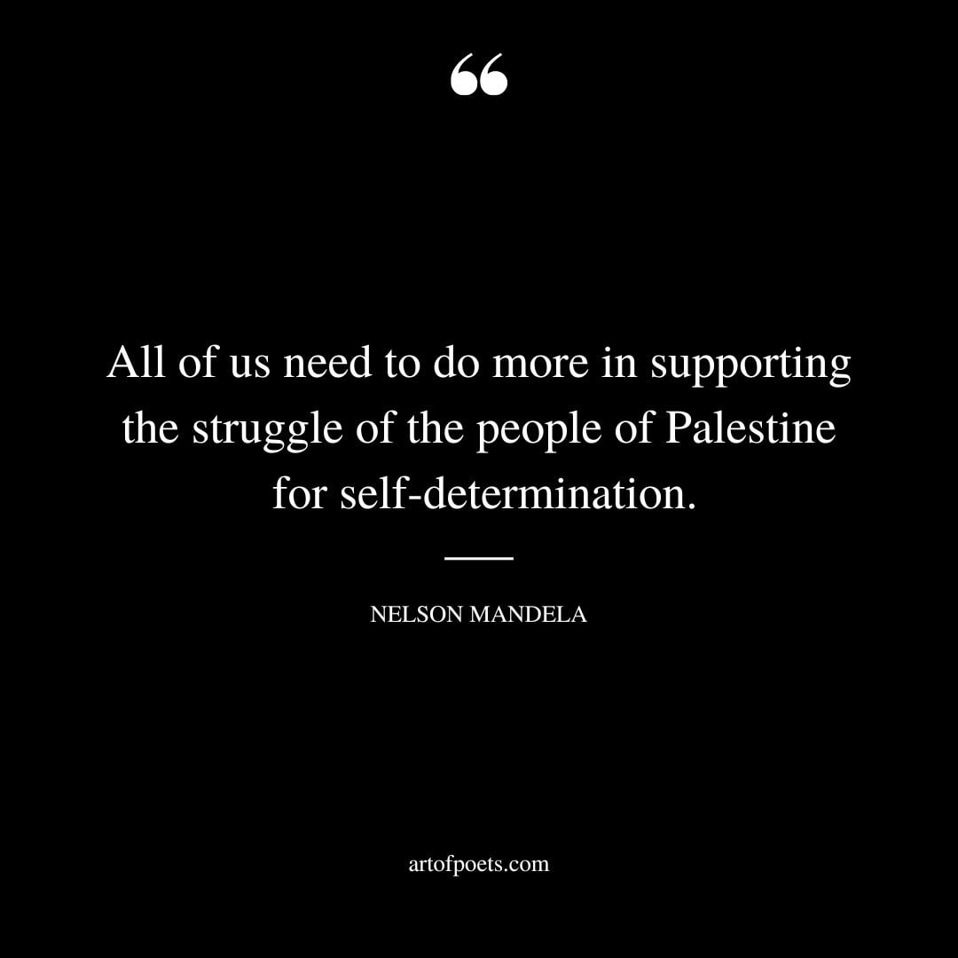 All of us need to do more in supporting the struggle of the people of Palestine for self determination
