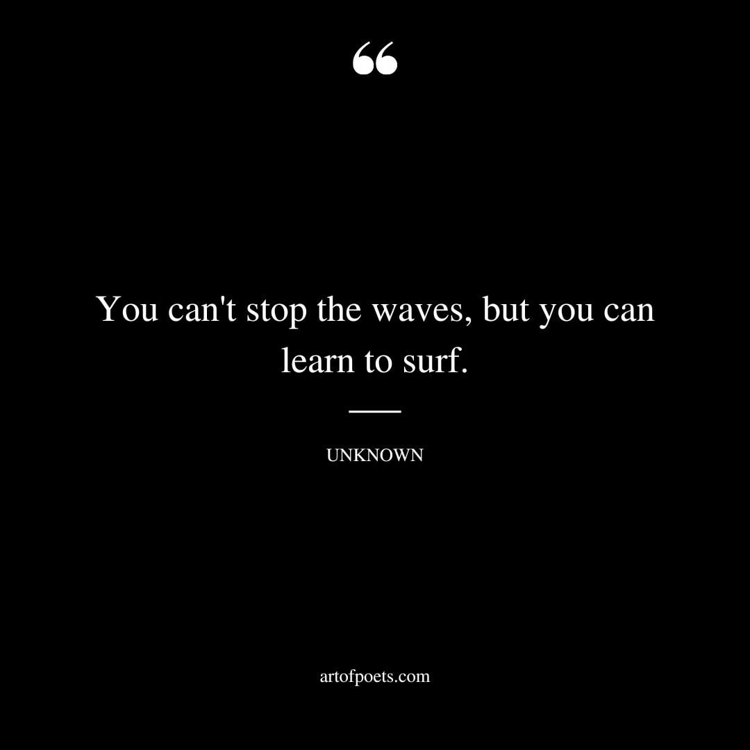 You cant stop the waves but you can learn to surf