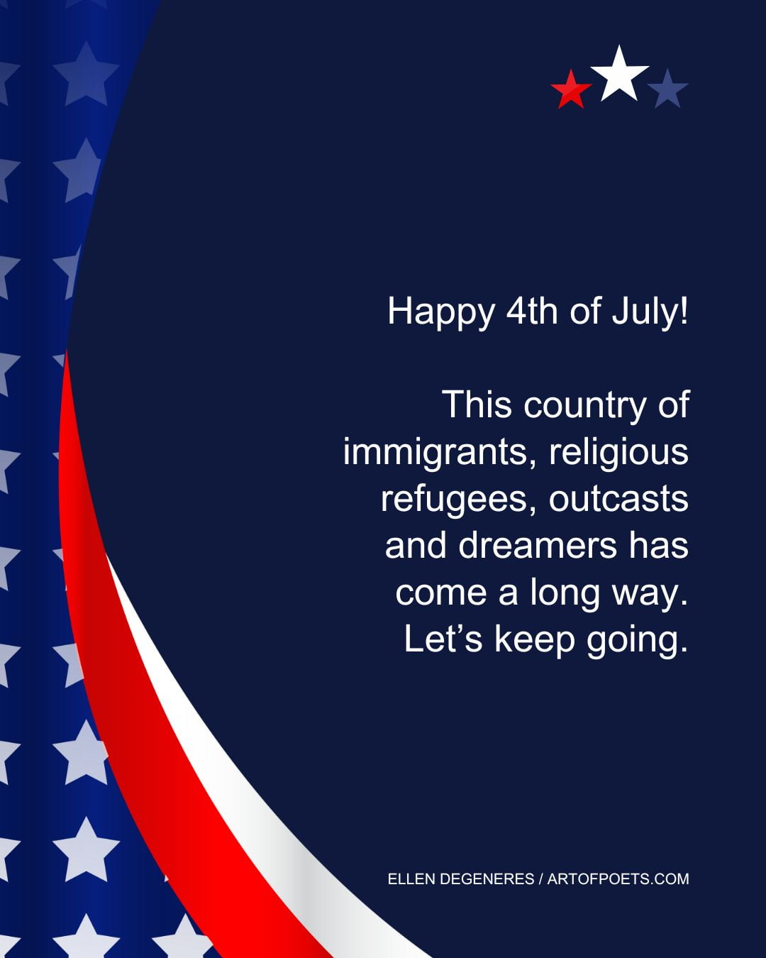 Happy 4th of July This country of immigrants religious refugees outcasts and dreamers has come a long way. Lets keep going 1