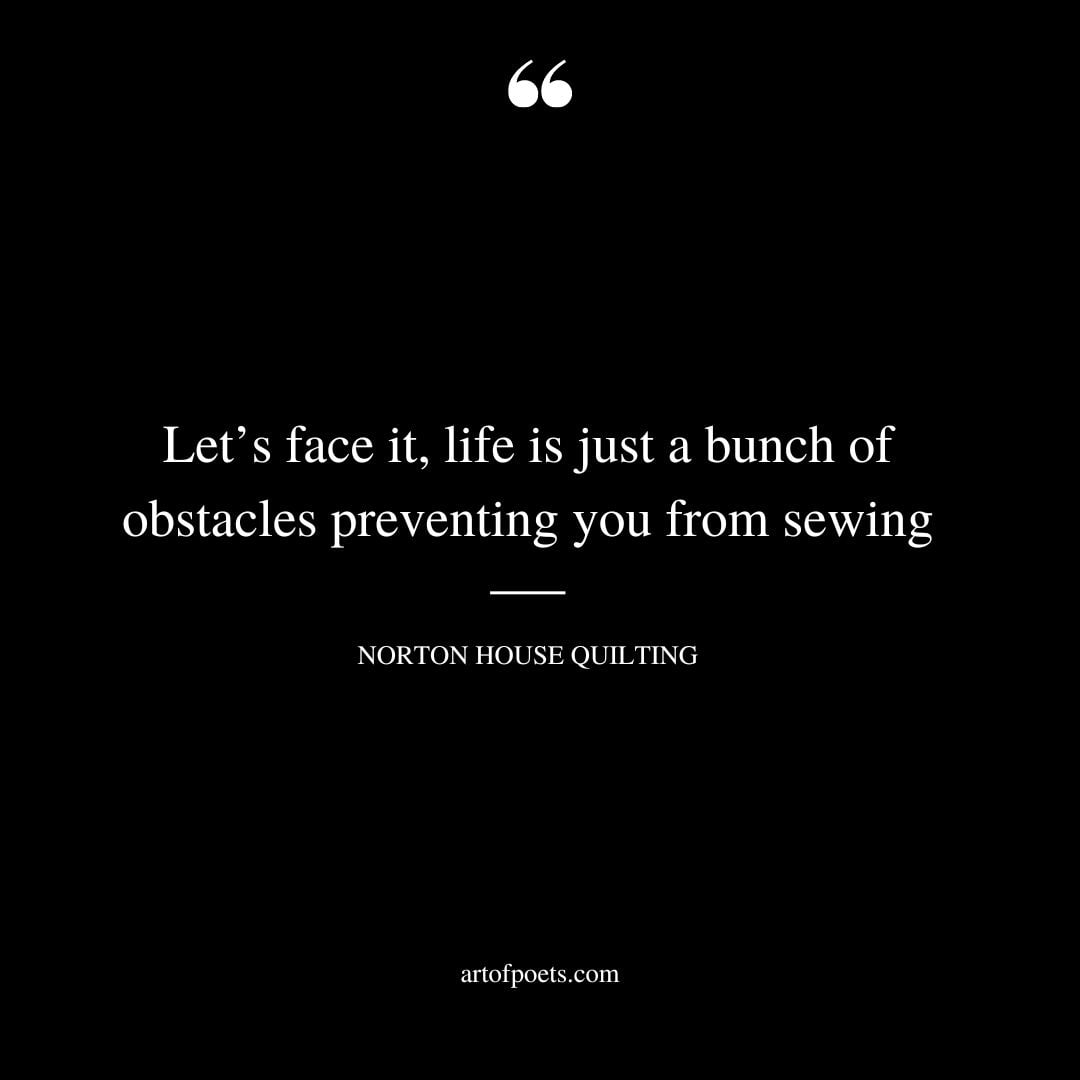 Lets face it life is just a bunch of obstacles preventing you from sewing 1