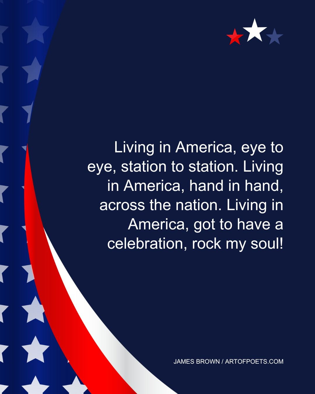 Living in America eye to eye station to station. Living in America hand in hand