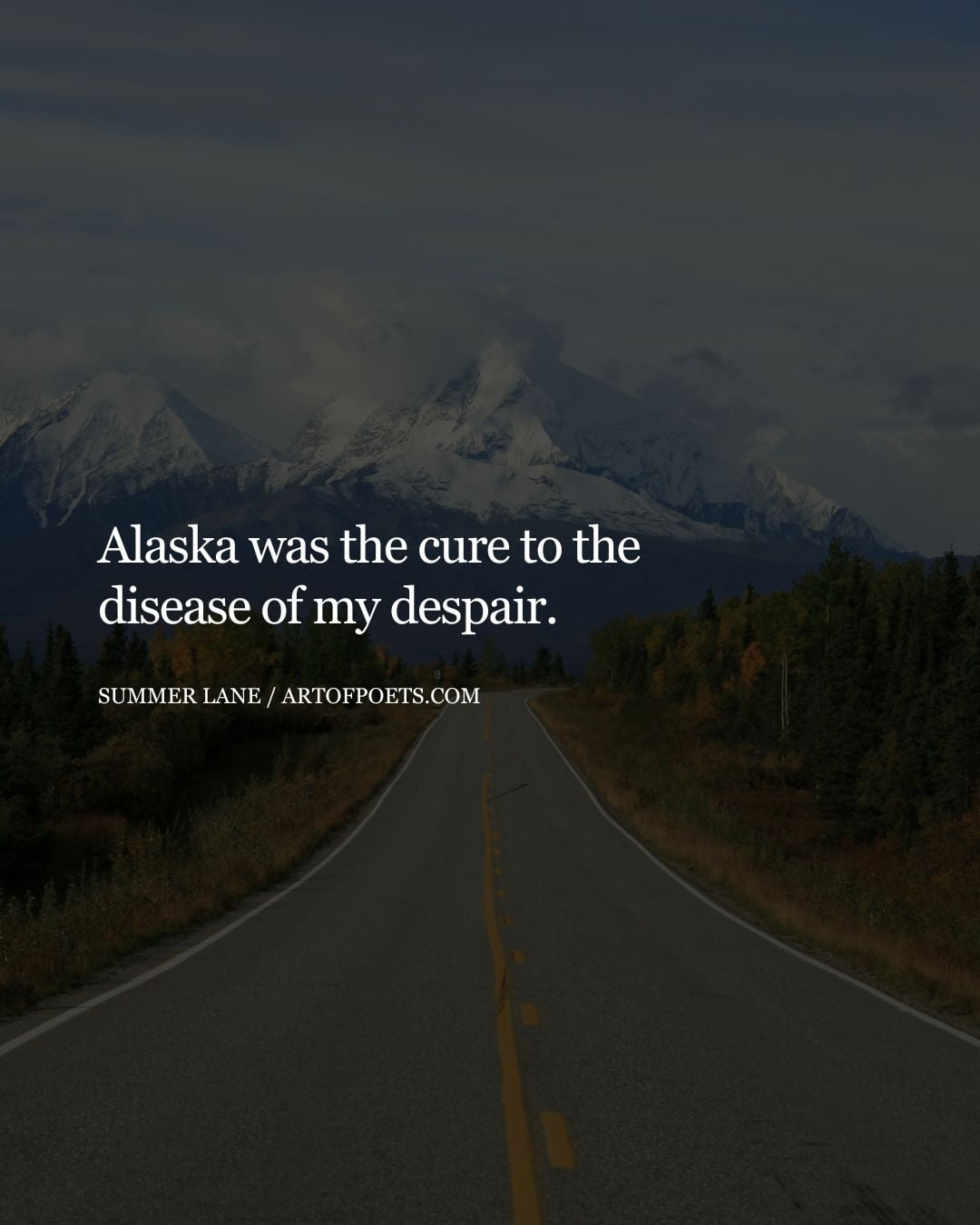 Alaska was the cure to the disease of my despair