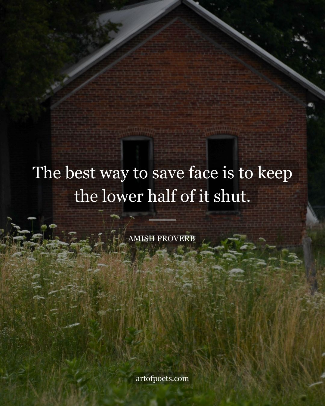 The best way to save face is to keep the lower half of it shut