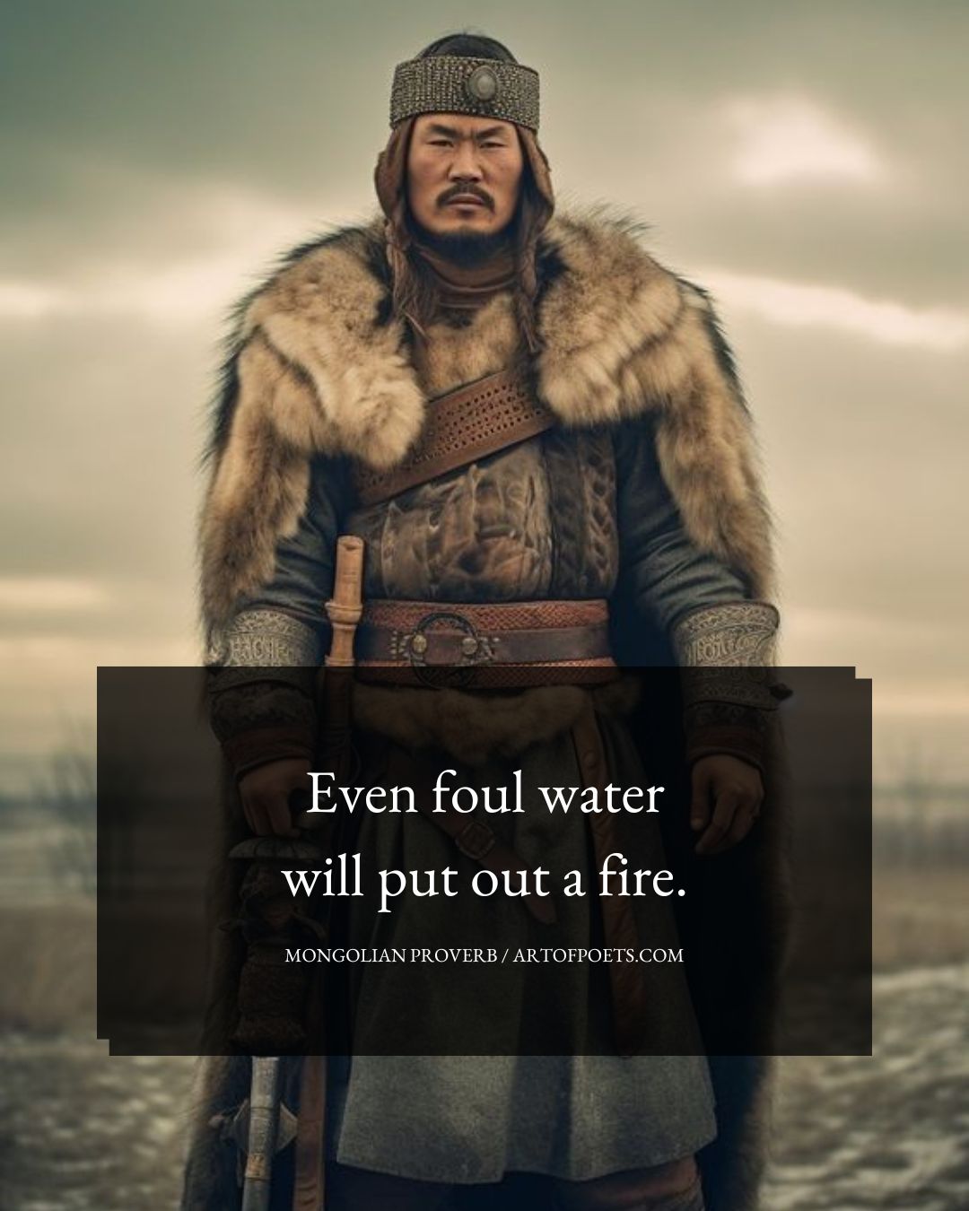 Even foul water will put out a fire