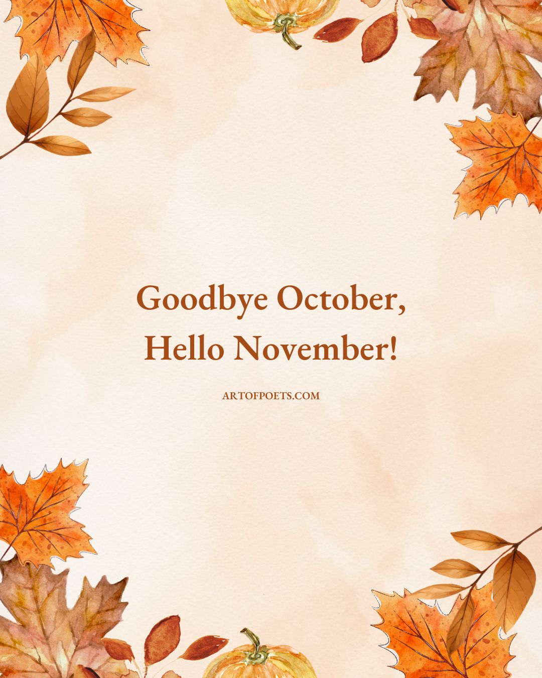 Goodbye October Hello November