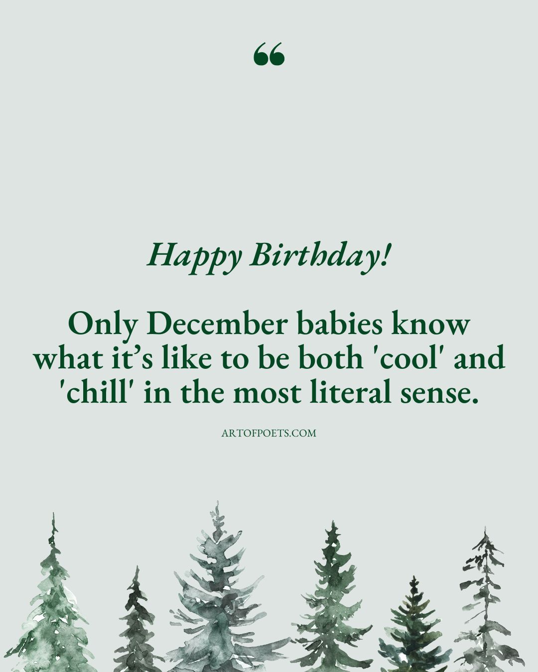 Happy Birthday Only December babies know what its like to be both cool and chill in the most literal sense