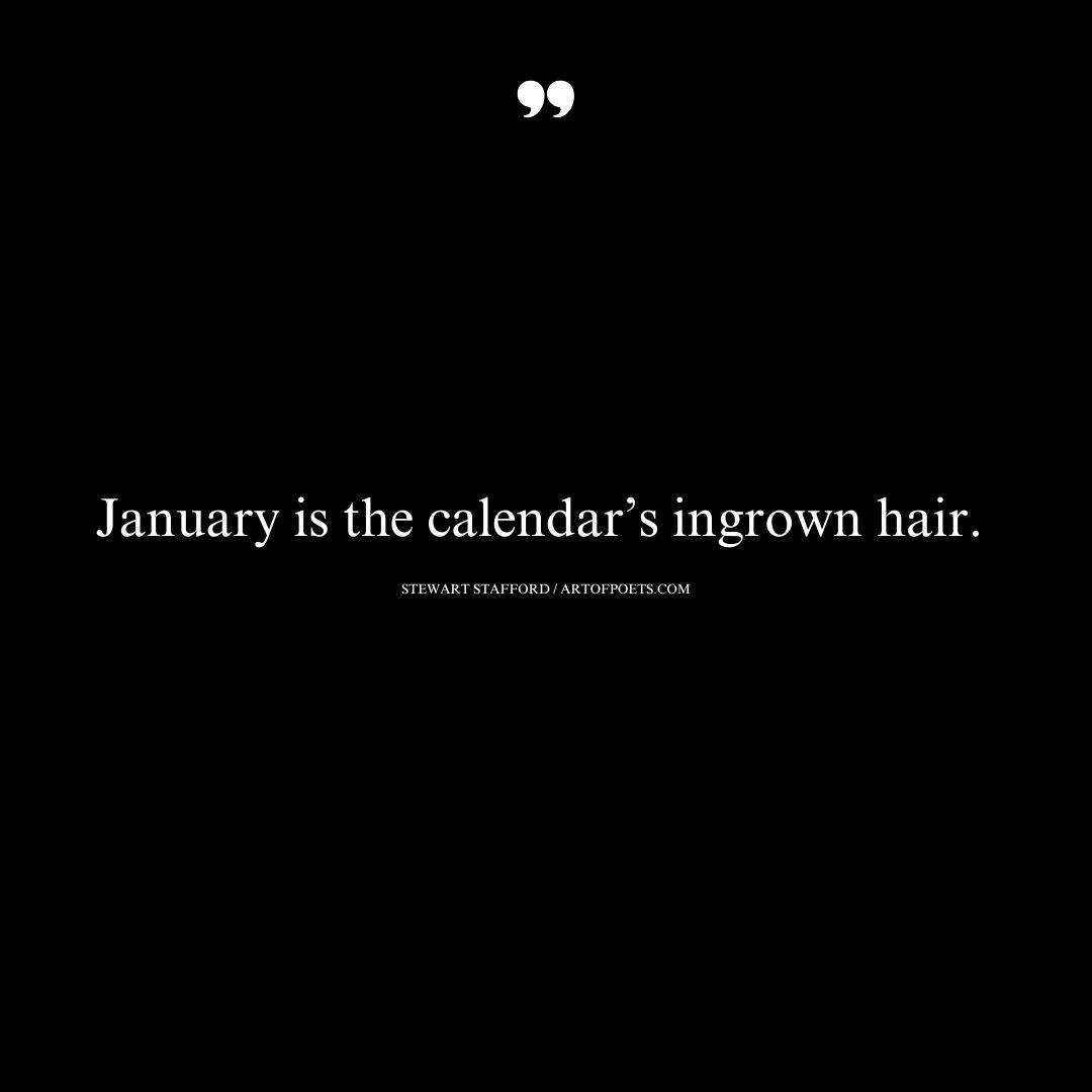 January is the calendars ingrown hair. – Stewart Stafford