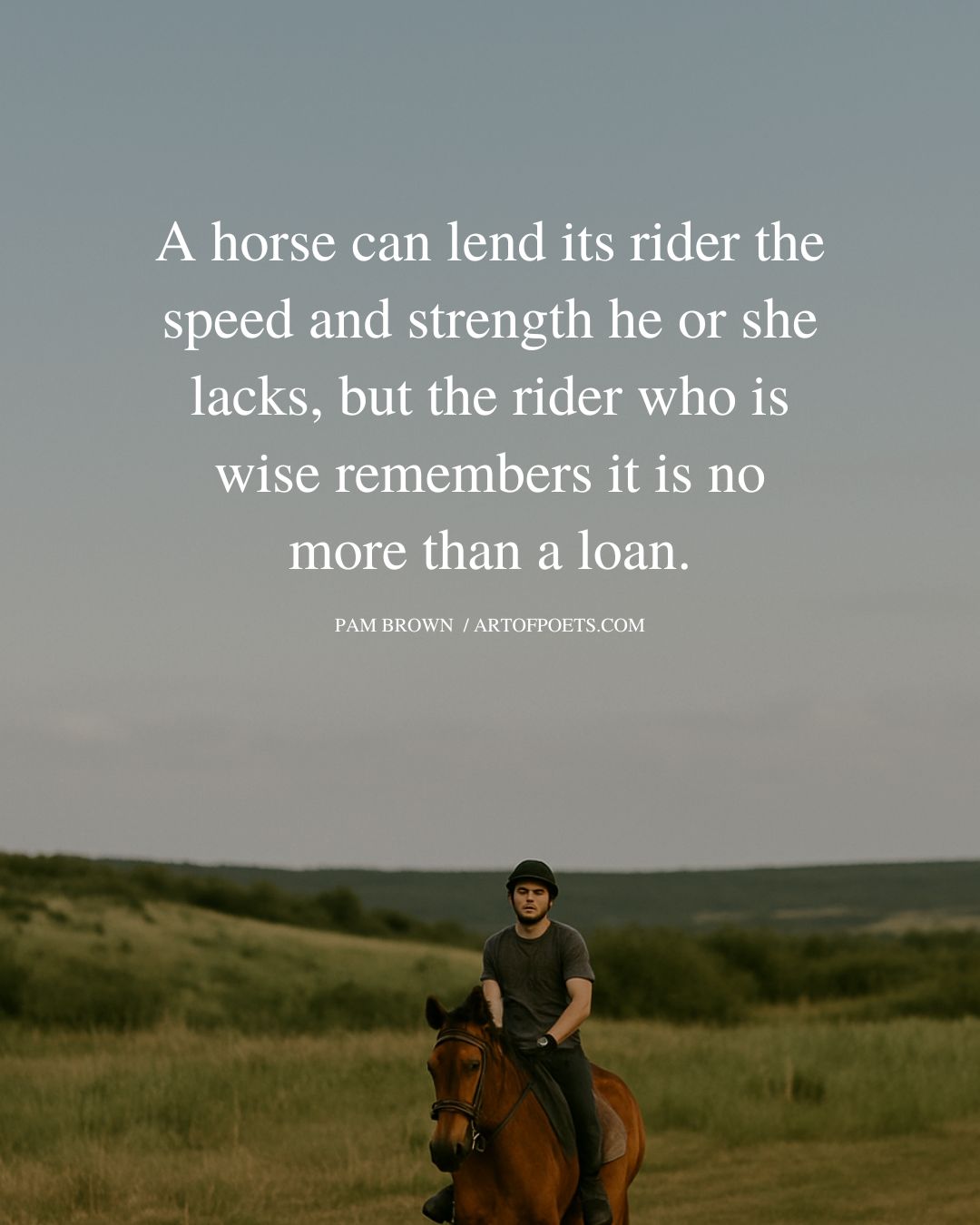 A horse can lend its rider the speed and strength he or she