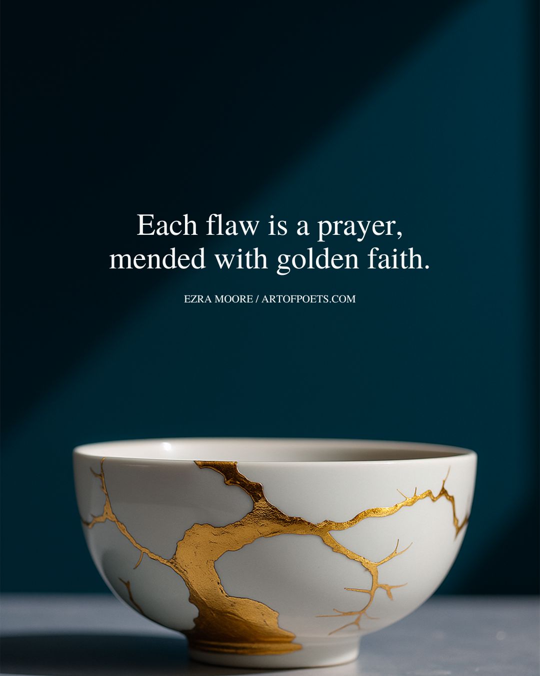 Each flaw is a prayer mended with golden faith. – Ezra Moore